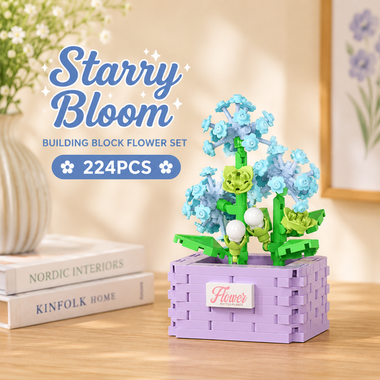 Jookids Red Ginger Lily Building Blocks Flower Pot – 248 Pieces | DIY Decorative Brick Plant | Mini Display Set | Ages 6+