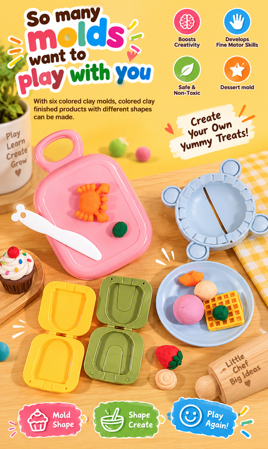 Jookids Noodle & Ice Cream Making Machine Clay Play Set – DIY Noodles, Dumplings & Dessert Pretend Play Toy for Kids