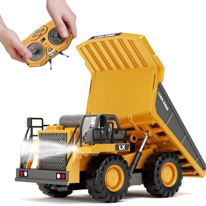 Jookids RC Dump Truck – 9-Channel Remote Control Construction Vehicle Toy for Boys (Ages 3-12+)