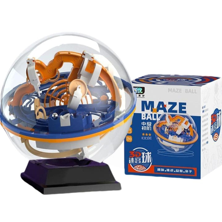 JooKidz 3D Maze Puzzle Ball – 100 Barrier Brain Game for Kids (13cm)