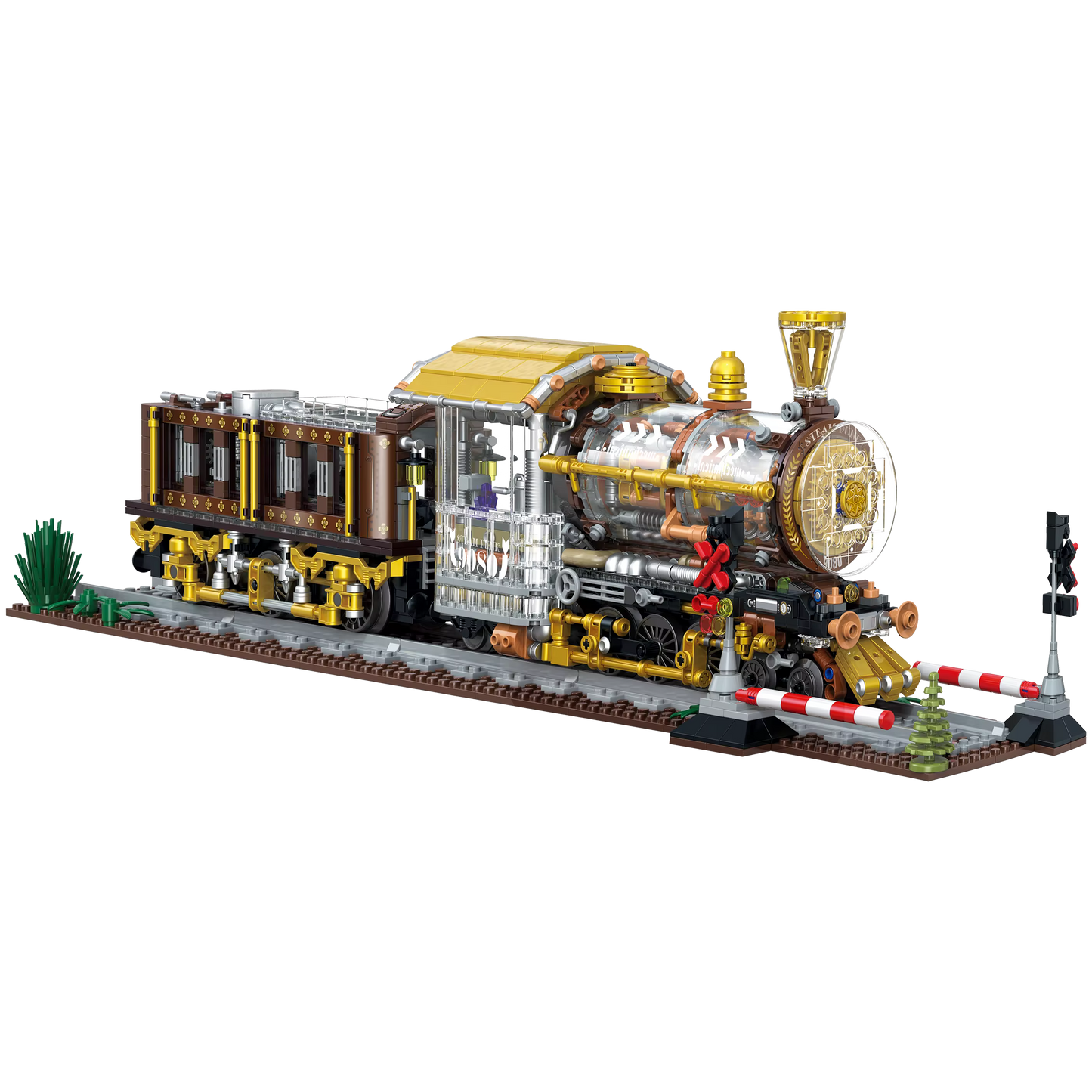 Jookids City of Steam Steampunk Train Building Blocks Set – 958 PCS Mechanical Locomotive Construction Toy