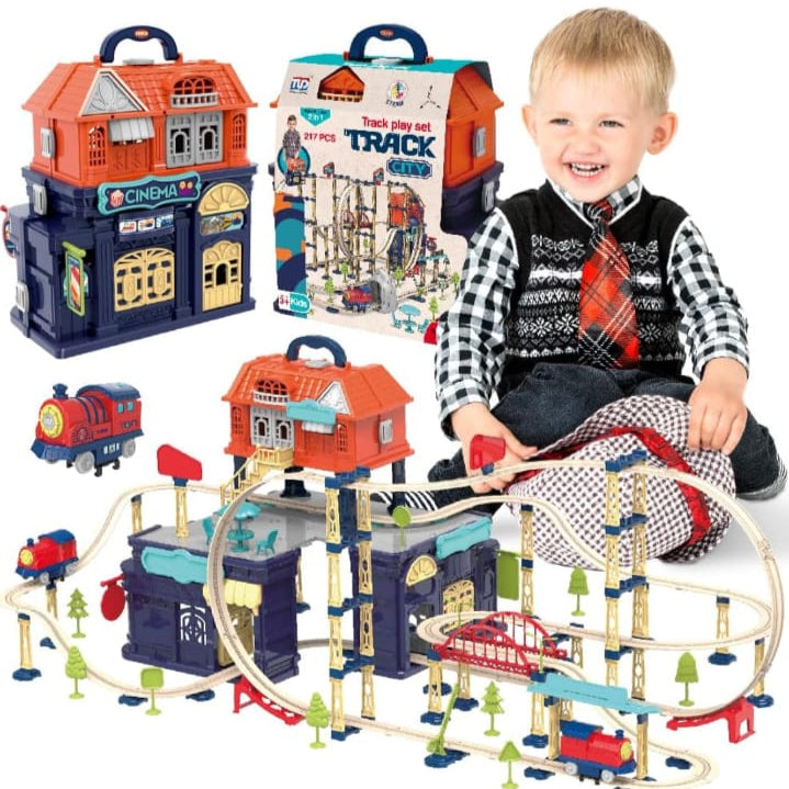 JooKidz City Train Track Toy – 191+ PCS STEM Playset for Kids