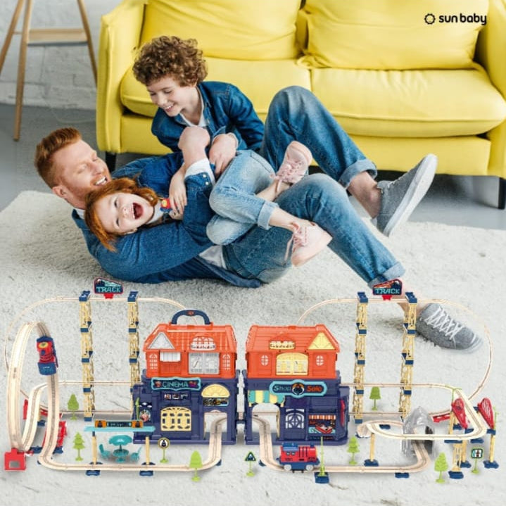 "Educational train toy with city elements – JooKidz 191 PCS"

