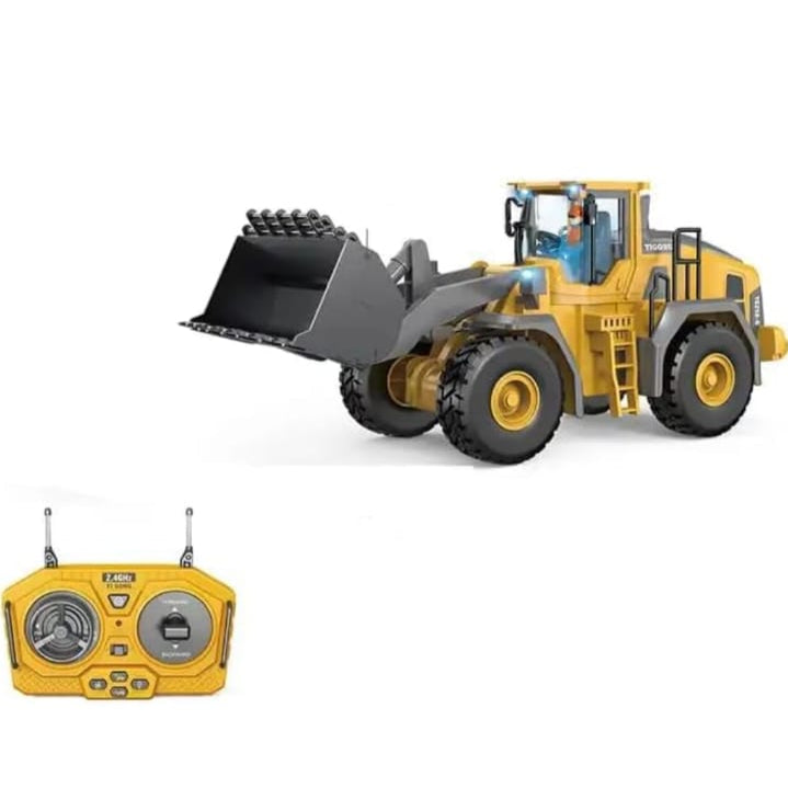 Remote control excavator toy with metal shovel for kids


