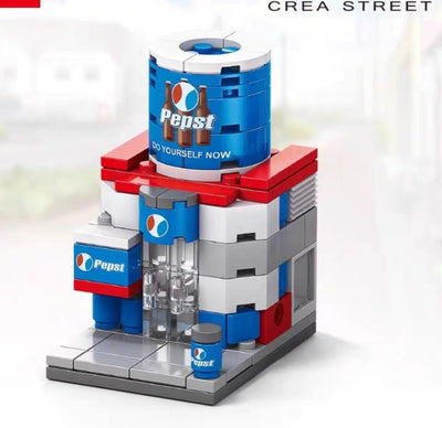 Joo Kids Crea Street Mini Block Set – Soda Shop Theme (Pepsi-Inspired)