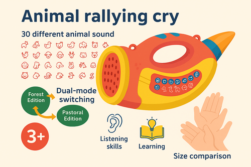Animal Rallying Cry Electronic Sound Toy - 30 Different Animal Sounds for Kids 3+