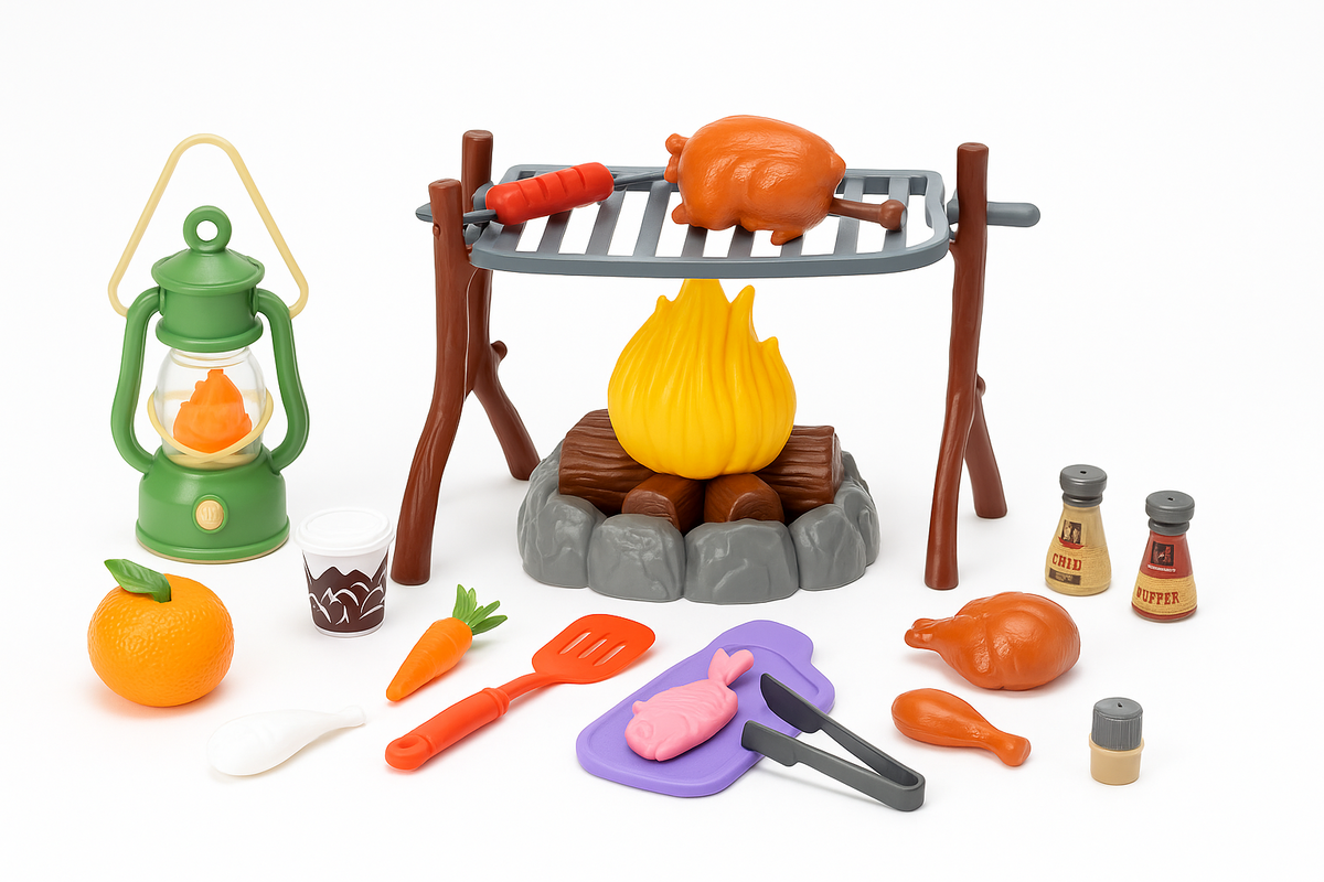 Children's Campfire Camping Playset - 20 Piece Outdoor Adventure Toy Set