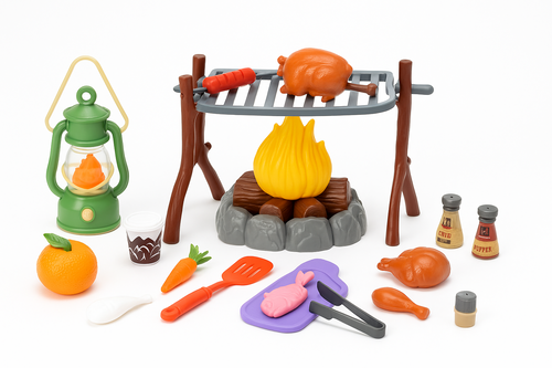 Children's Campfire Camping Playset - 20 Piece Outdoor Adventure Toy Set