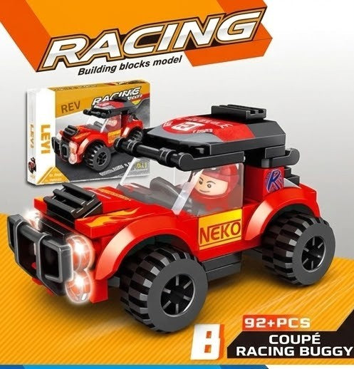 Jookids 4-in-1 Off-Road Racing Vehicle Building Blocks Set | 4 Models in 1 | STEM Construction Toy with Driver Figures | Kids Ages 6+